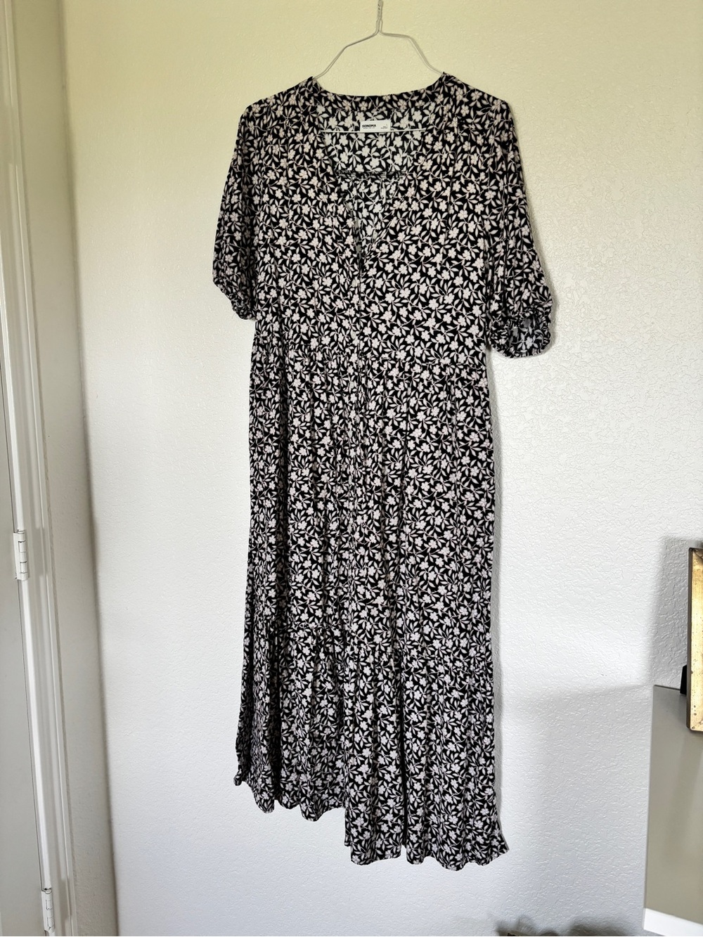 Women’s Sonoma Linen Blend Midi Button Front Dress in Floral Print
